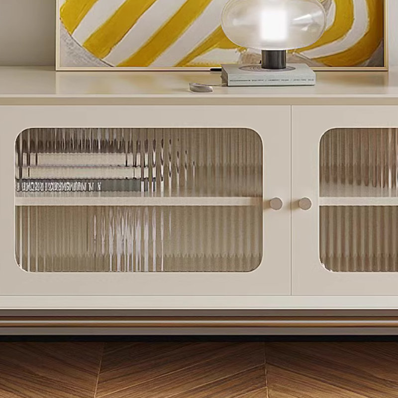 Meuble télé moderne au sens simple, Blanc, 78.74"