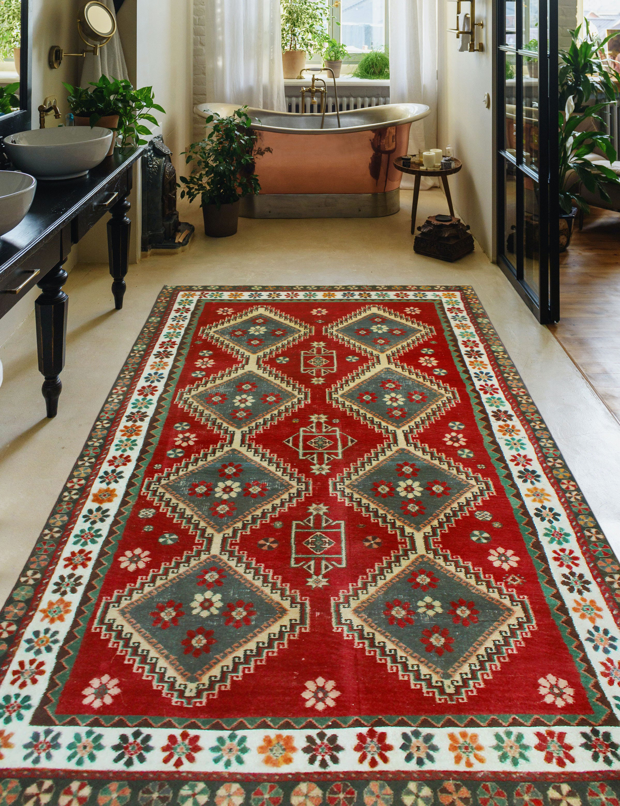 Isabelline Fine Vintage Deniz Red Rug | Wayfair