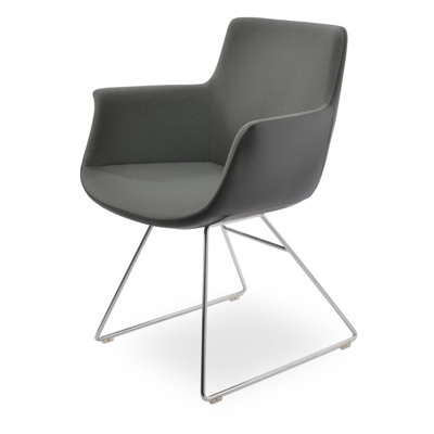 Bottega Metal Solid Back Arm Chair