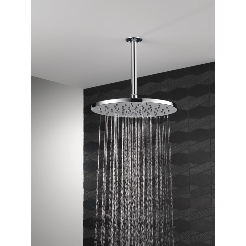Rain Fixed Shower Head with H2Okinetic Technology, Lumicoat Chrome