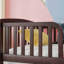Lit simple au sol avec entrée centrale et garde-corps, structure en bois de pin pour enfants Montessori gris-129891711-129891713