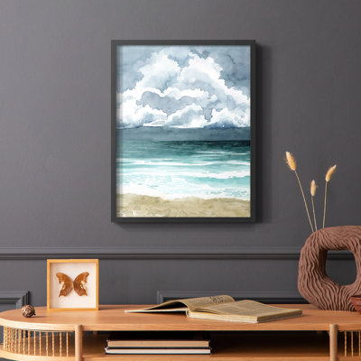 South Beach Storm II Framed Print - Solid Wood