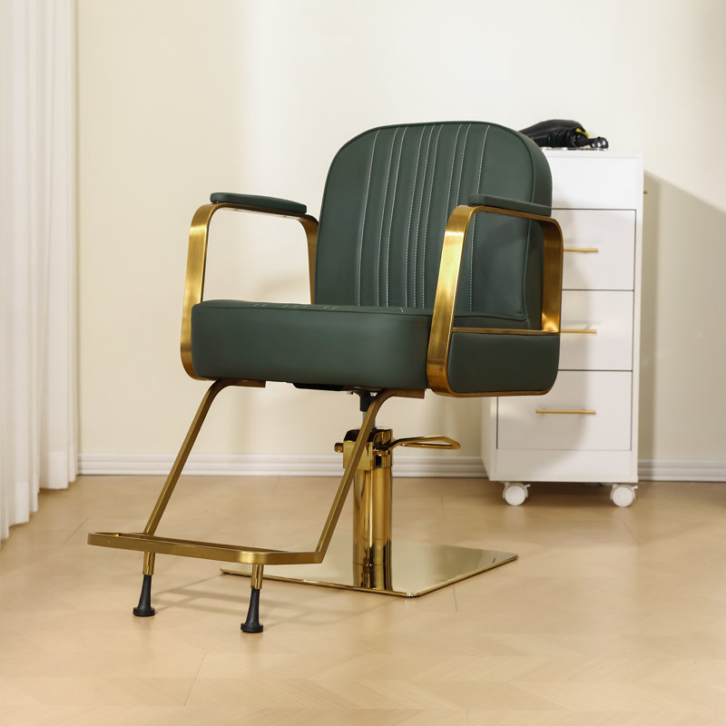 Fauteuil de coiffeur pour salon de beauté, Vert
