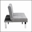 Élégant canapé-lit futon gris avec structure en bois et pieds en acier inoxydable, parfait pour les espaces modernes et traditionnels.-1224371149