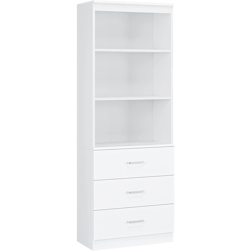 Bibliothèque standard à 3 tiroirs H 70,9 po x l 23,6 po Kahler, Blanc