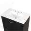 Meuble-lavabo 30 po avec lavabo, armoire de salle de bain multifonctionnelle avec portes et tiroir, bois massif et panneau de fibres à densité moyenne, noir