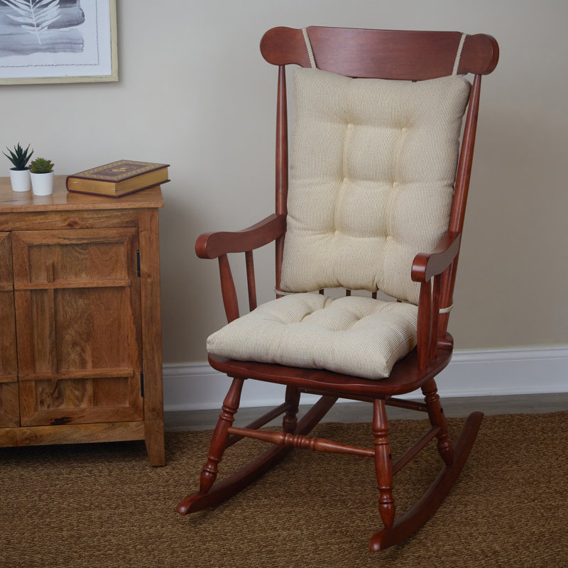Ensemble de coussins de chaise berçante antidérapant, Polyester naturel flammé
