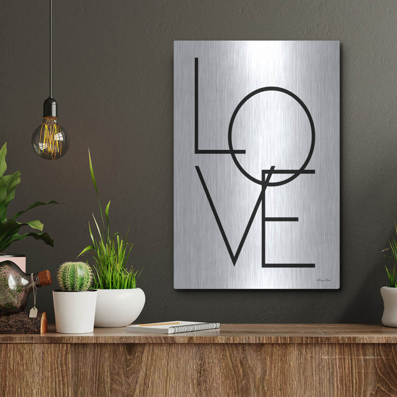  «Love» par Susan Ball, art mural en métal, 12 po x 16 po