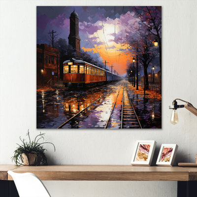 Train Industrial Elegance Pointillism I - Transportation Canvas Prints