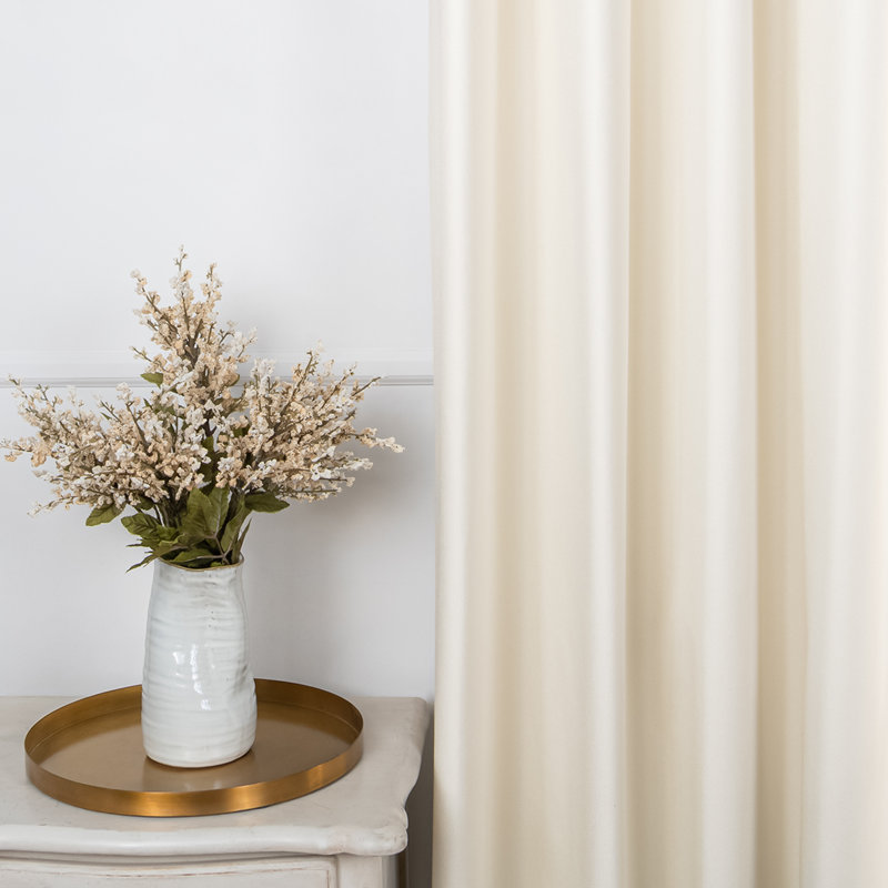Paire de rideaux occultant en polyester Shannetta, Crème, L 52 po x L 96 po