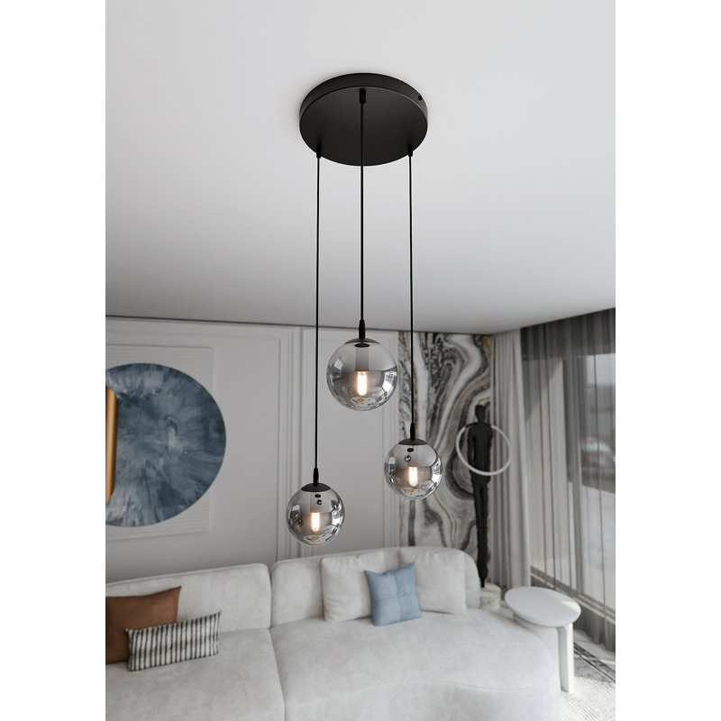 Harley 3 - Light Black Sphere Pendant, Graphie