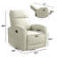 Fauteuil inclinable manuel pivotant et berçant en cuir végétalien moderne et respirant de 30,7 po de largeur avec poche de rangement-1768449626