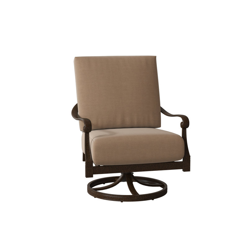 Wiltshire Outdoor Rocker Chair, Canvas Heather Beige Sunbrella® Canvas, Chestnut Brown