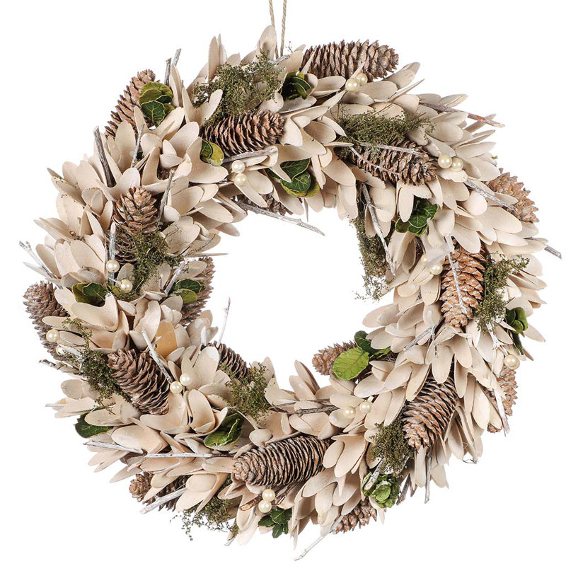 Handcrafted Faux Pinecones 40cm Wreath
