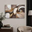 Œuvre abstraite de courbe fluide or brun, images de salon de luxe, impression sur toile encadrée, impression numérique-126054332-126054336