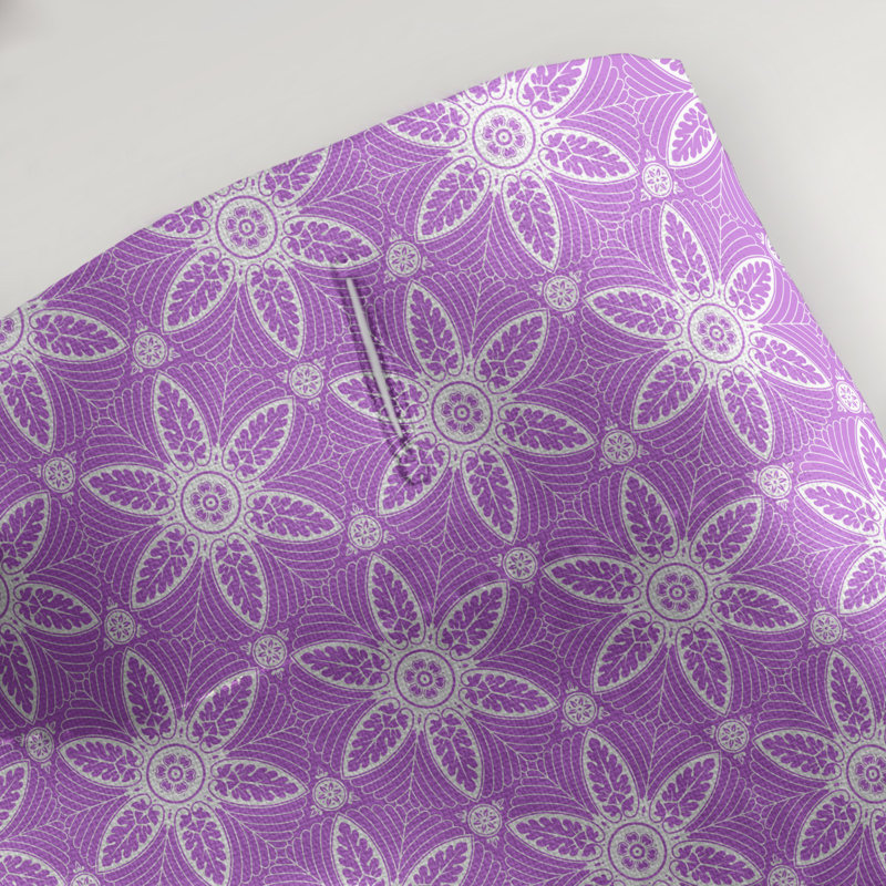 Rideau de douche simple à cercles ornés classiques, Mauve / Blanc
