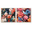 Harmonous, oiseaux tropicaux vifs et floraux - ensemble de 2 collages floraux carrés-101852628-101852631