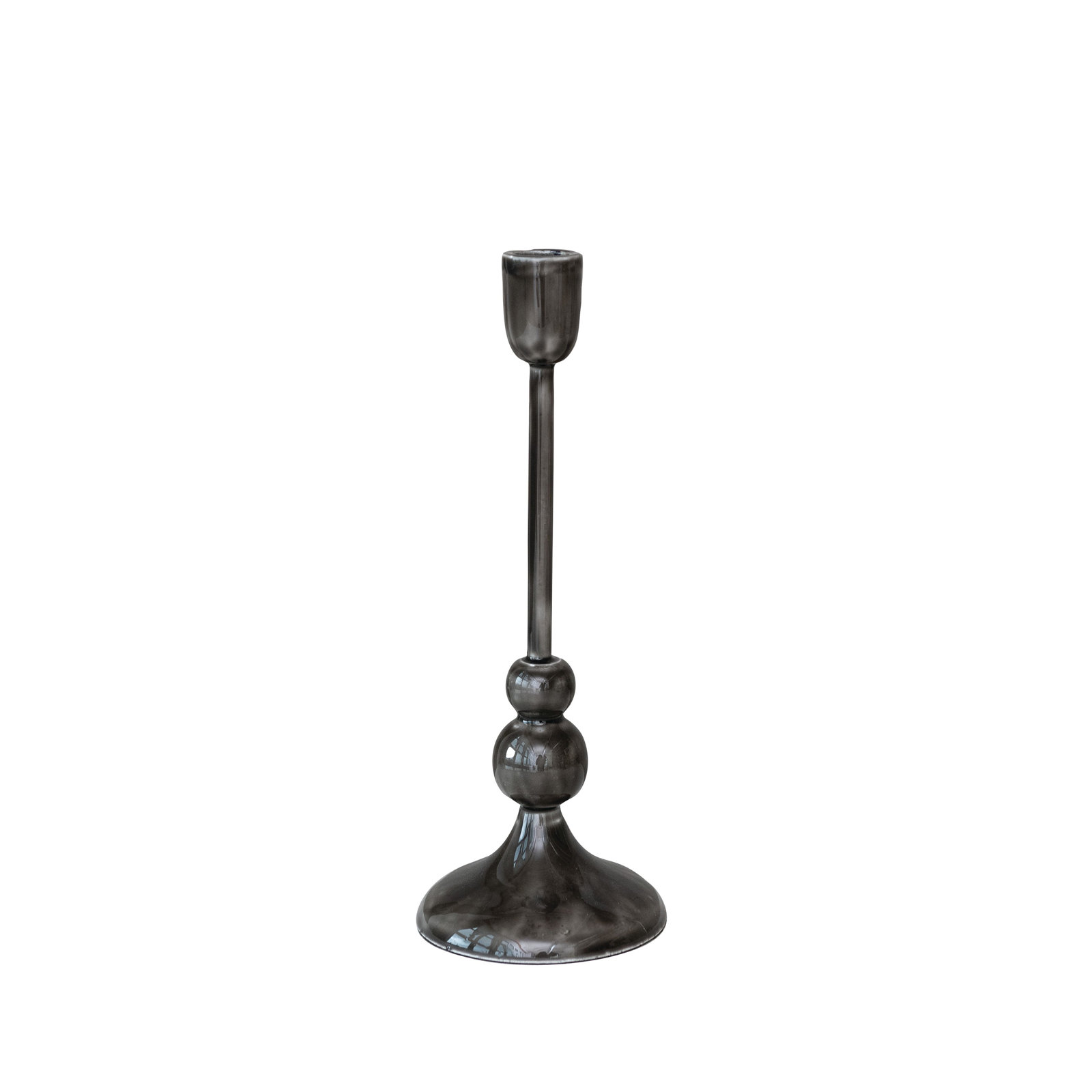 Enameled Aluminum Candlestick Holder, 10.75" H x 4" W x 4" D
