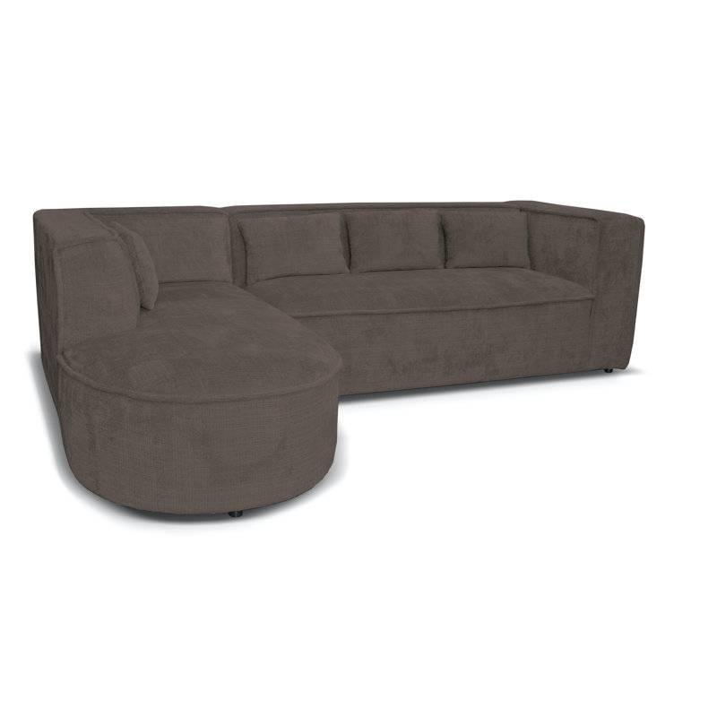 Caetana 4 Seater Corner Sofa , Left Facing, Brown