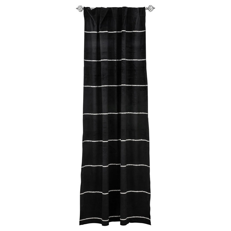 Panneau de rideau lumineux, L 38 po x L 96 po, Noir, noir, noir, noir