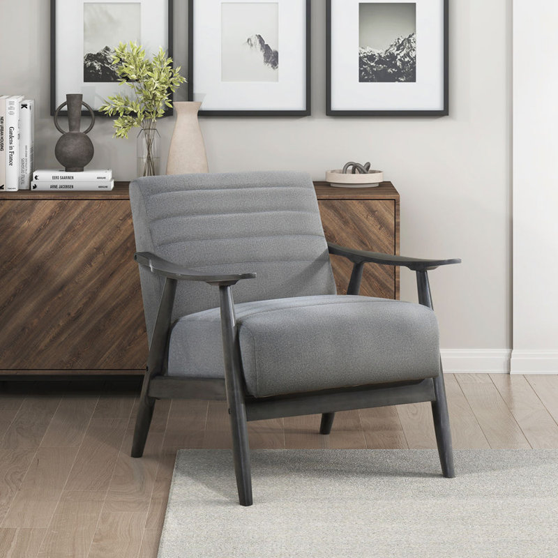Fauteuil d'appoint décontracté en velours gris 1pc