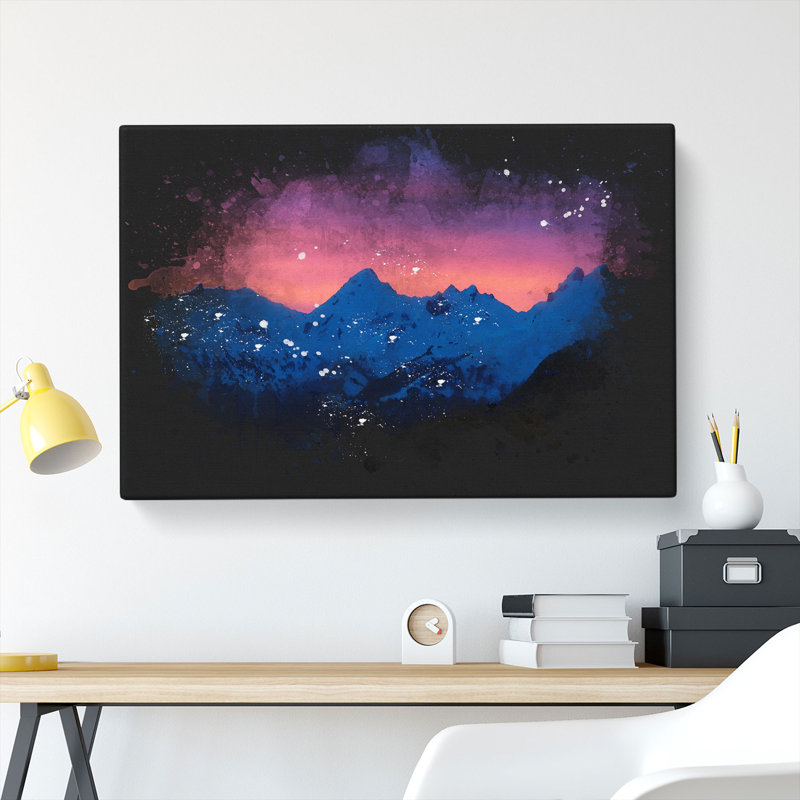 Mountain Ridge Sunset - Wrapped Canvas, 35cm H x 50cm W x 3cm D