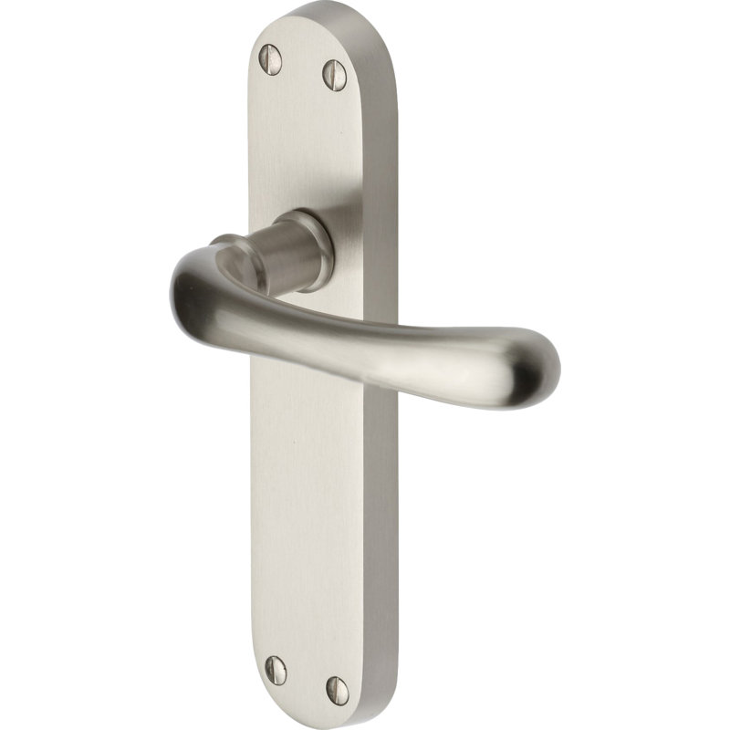 Heritage Door Handle Lever Latch Luna Design, Satin Nickel