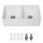 33" L x 18" W Farmhouse/Apron Kitchen Sink Double Bowl White Rectangular Fireclay Kitchen Sink with Sink Grids and Basket Strainers