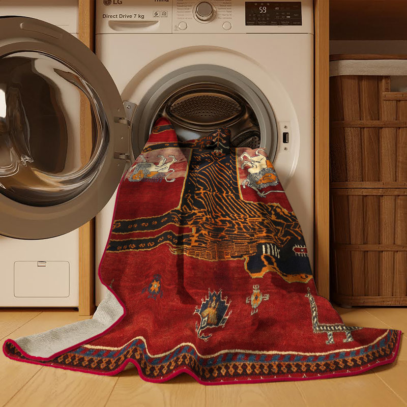 Tapis oriental tissé à la machine, Rectangle 6 pi x 9 pi