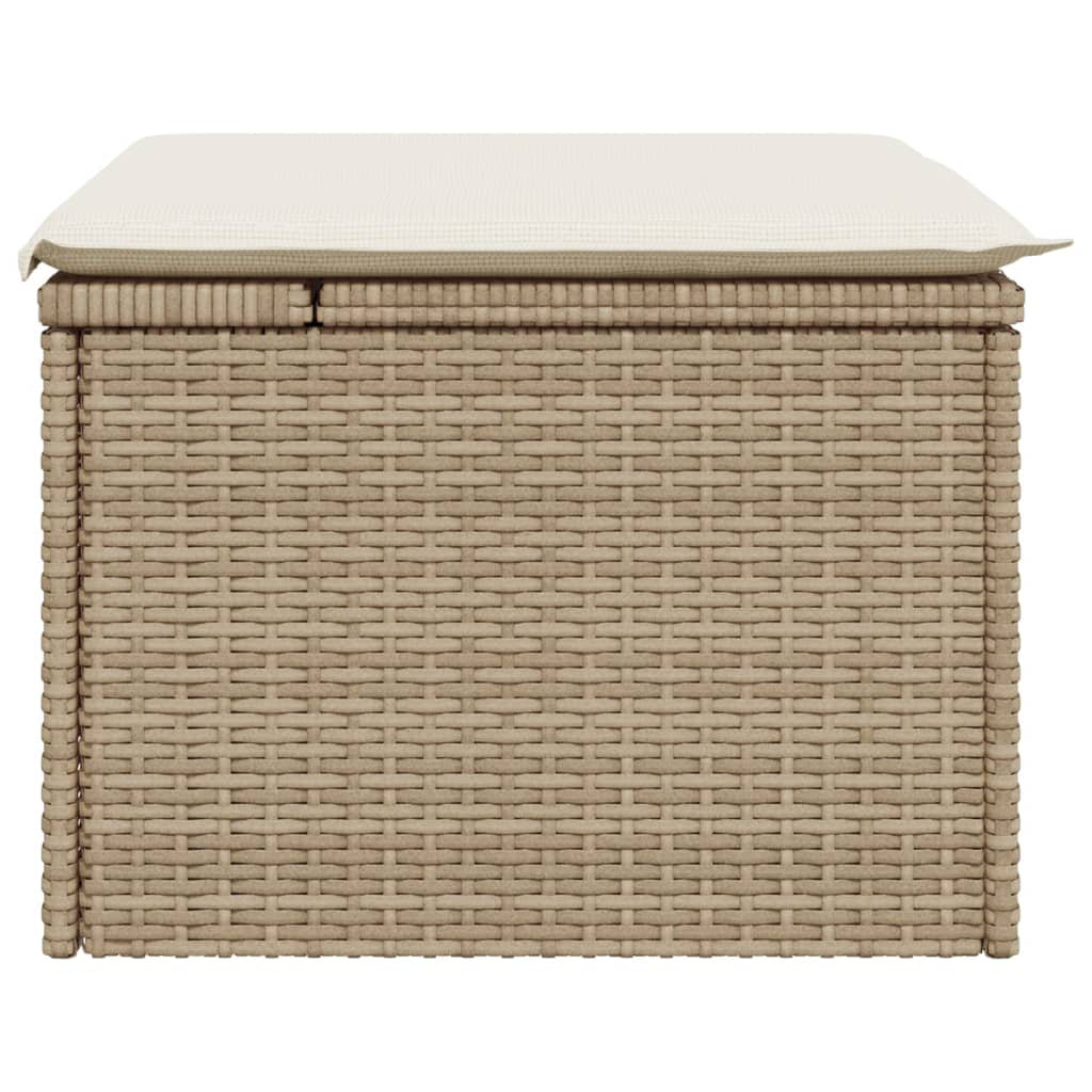 Vidaxl Gartenhocker Mit Kissen 55X55x37 Cm Poly Rattan