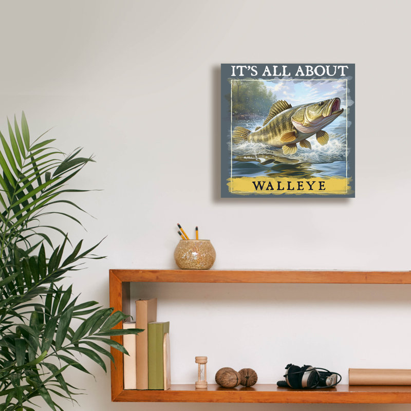 Toile épique Graffiti «Walleye» par Jim Baldwin, 12 po x 12 po