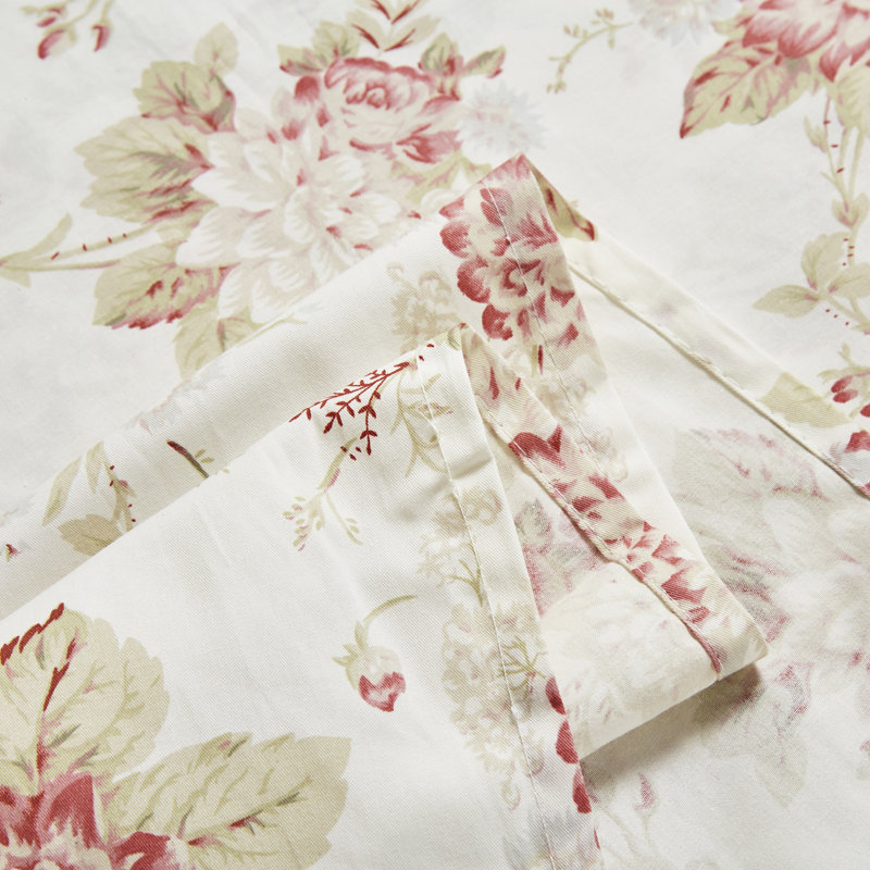  Drap floral 100% coton, Drap plat pour lit simple avec une taie d'oreiller