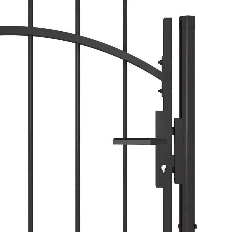 Patoma 219.964cm H x 99.06cm W Black Metal Gate