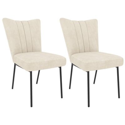 39cm H Velvet Upholstered Side Chair in Black