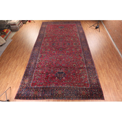 Tapis traditionnel pré-1900 à teinture végétale antique 12 x 21