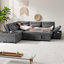 Canapé-lit modulaire en L en forme de L, canapé convertible en chenille à 6 places avec accoudoirs de charge et repose-pieds à double usage-1097008849