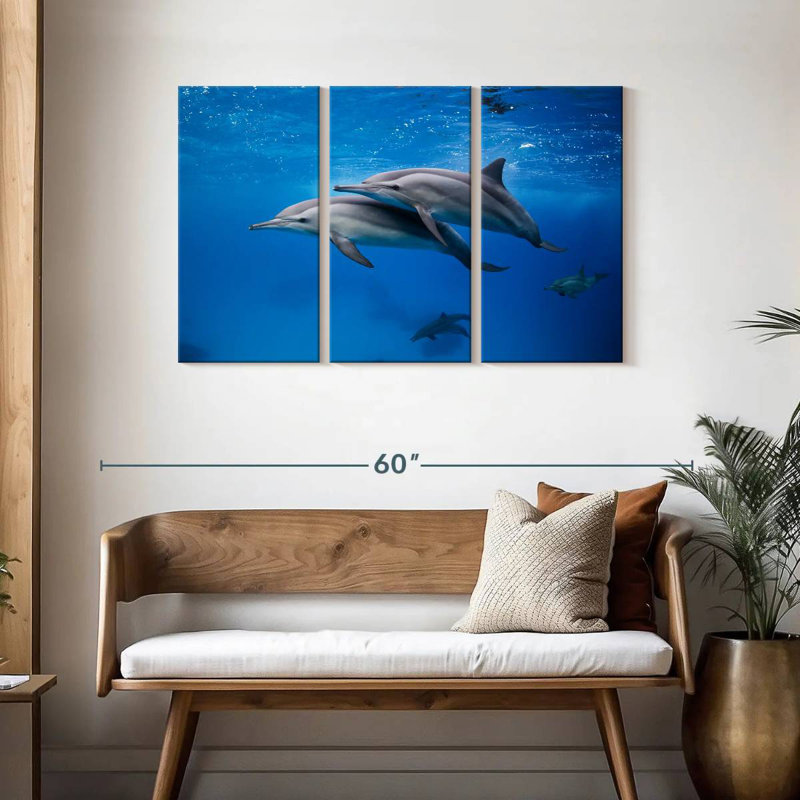 Brampt Swimming Dolphin Pair, 28" H x 45" W