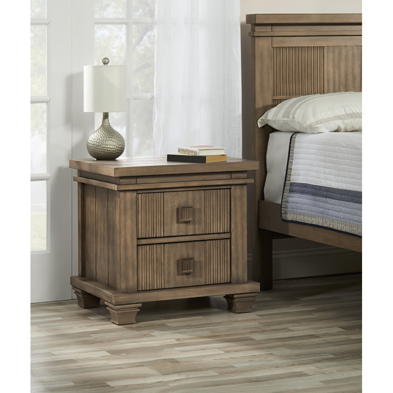 Mayfield 2 Drawer Nightstand, Amber Brown