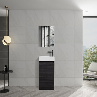 Hessman 16 inch Freestanding Single Bathroom Vanity with Integrated Sink