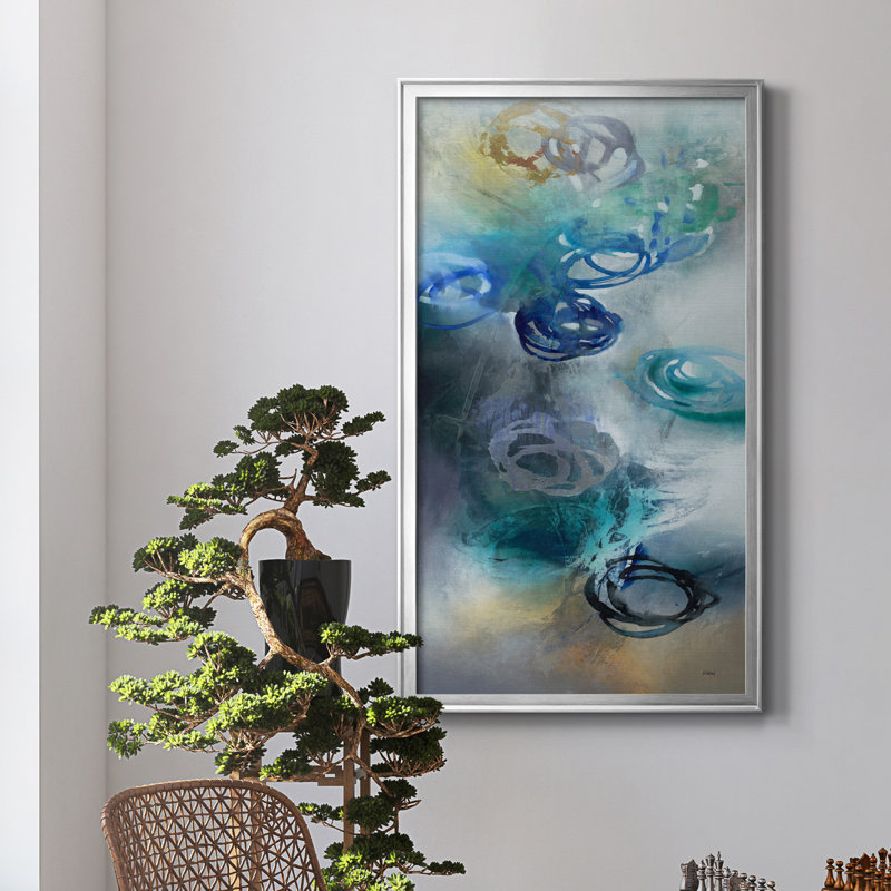 Jazzy Petals - reproduction d'art, Toile encadrée argentée, H 22,5 po x l 42,5 po x P 1,5 po, Pas de tapis