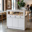 39.4”W Glass Top Kitchen Island