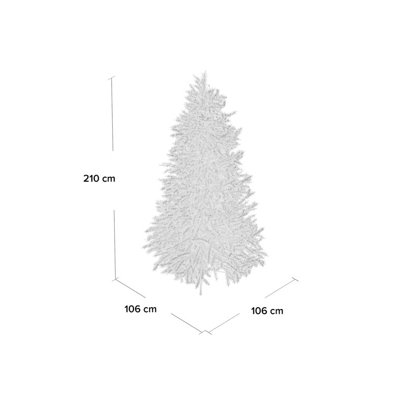 210cm H Lighted Artificial Spruce Christmas Tree