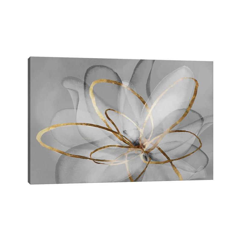 Transparent Transparent III - noir, blanc et or 6 pièces, H 12 po x l 18 po, Toile tendue