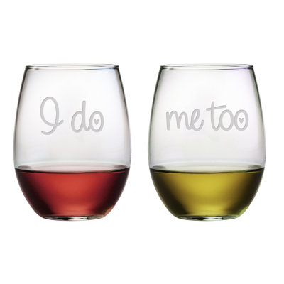 I Do Me Too 2 pièces 21 oz. Ensemble de verres à vin sans pied