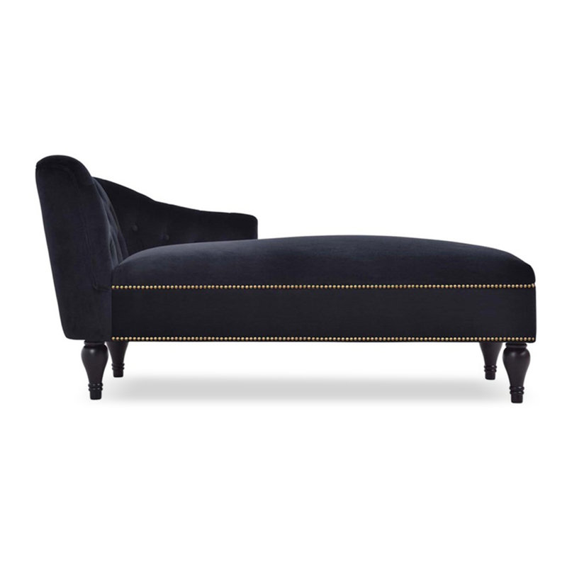 Chaise longue de chambre et de salon en velours et bois de bouleau de style campagnard américain