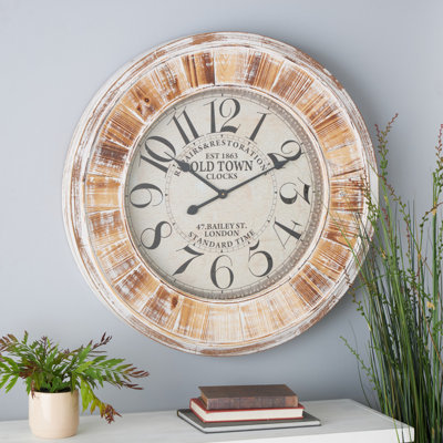 Très grande horloge murale 31 po Brown