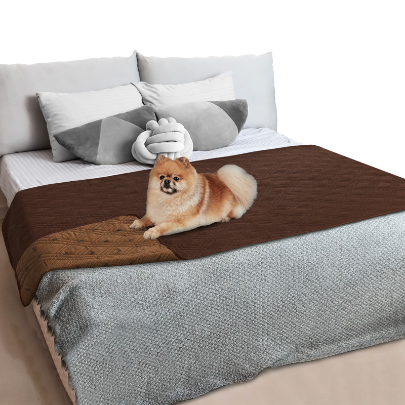 Small Brown Waterproof Reversible Pet Blanket