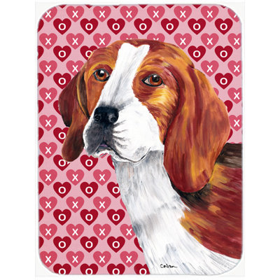 Caroline's Treasures Valentine Hearts Beagle Hearts Love and Valentine's Day Portrait Glass Cutting Board