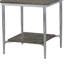Clarabel 24 po Table de bout carrée en bois patiné avec pieds chromés et tablette inférieure