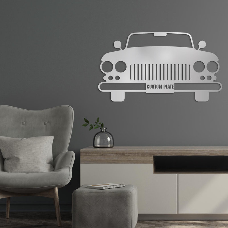 Art mural en métal sur mesure pour voiture, plaque de licence personnalisée, décor d'automobile classique pour garage, décoration murale de grotte, cadeau pour papa